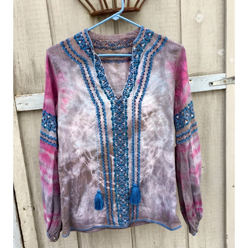 Upcycled tie dye blouse